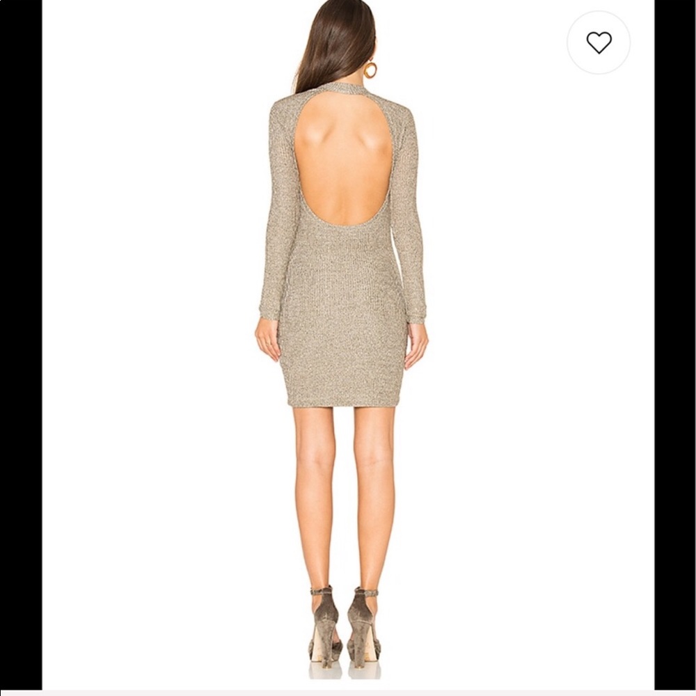CAPULET Gold Ribbed Bodycon Dress - Picture 3 of 7